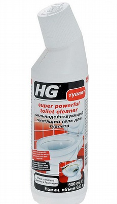 HG Сильнодействующий чистящий гель для туалета 0,5л