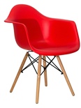 Кресло EAMES W красное, каркас деревянный