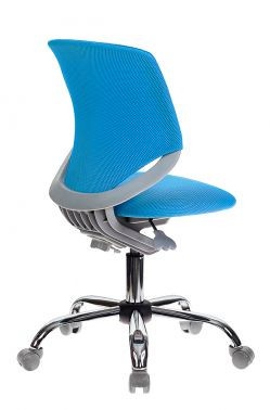Кресло детское Бюрократ KD-7, TW-55 голубой TW-55 крестовина хром колеса серый (пластик серый)