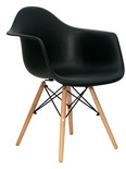 Кресло EAMES W черное, каркас деревянный