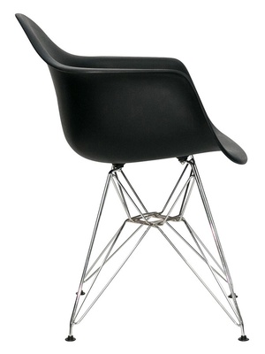 Кресло EAMES черное,каркас металлический