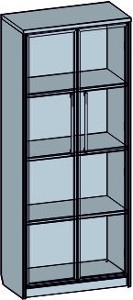 Шкаф-витрина 2 дверный - 1560