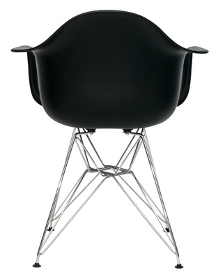 Кресло EAMES черное,каркас металлический