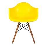 Кресло EAMES W желтое, каркас деревянный