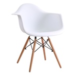 Кресло EAMES W белое, каркас деревянный